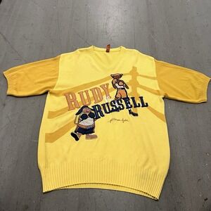 VINTAGE Fubu Russell vs Rudy Fat Albert Yellow Junkyard Gang Men's XL Sweater